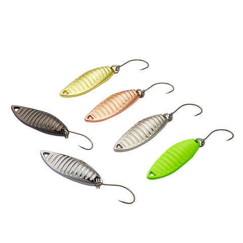 6PC/Set Flutter Poisonous Insect Multicolor Metal Spoon Fishing Lures