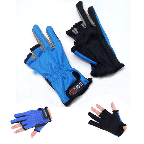 Three Cut finger fishing gloves Anti Slip Fishing Gloves