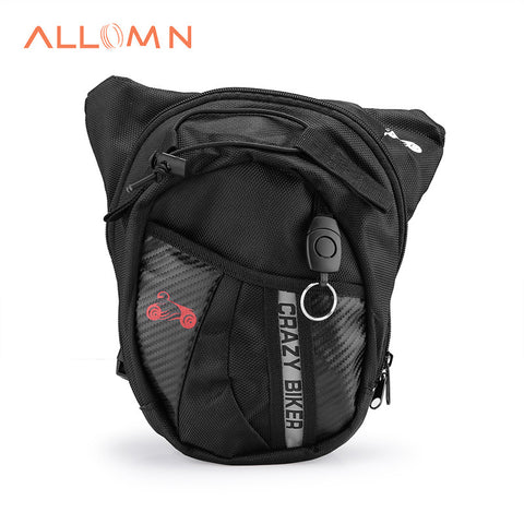 ALLOMN Canvas Motorcycle Tactical Fanny Pack Multi-functional Outdoor Riding Hip Leg Bag Waist Pack Black