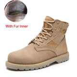 Merkmak Lovers Autumn Winter Leather Ankle Boots Cow Suede Men Desert Military Tactical Outdoor Combat Army Boots Big Size 35-47