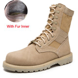 Merkmak Lovers Autumn Winter Leather Ankle Boots Cow Suede Men Desert Military Tactical Outdoor Combat Army Boots Big Size 35-47